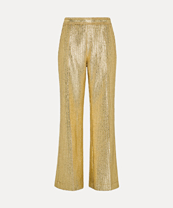 elasticated trousers in a jacquard “musa” fabric