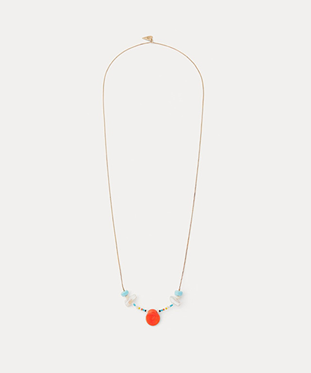 collier long avec verres de murano et perles