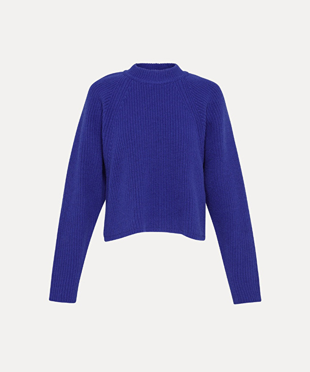 cropped sweater in carded wool