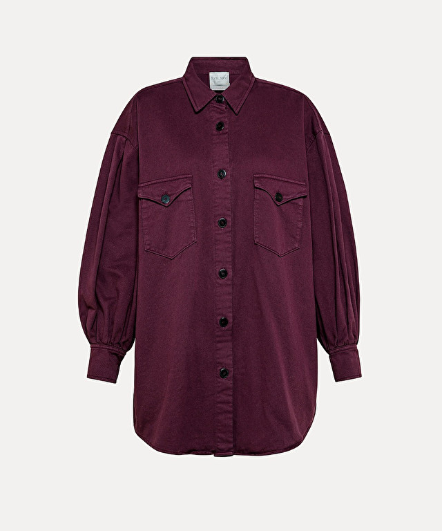 overshirt in brushed cotton twill