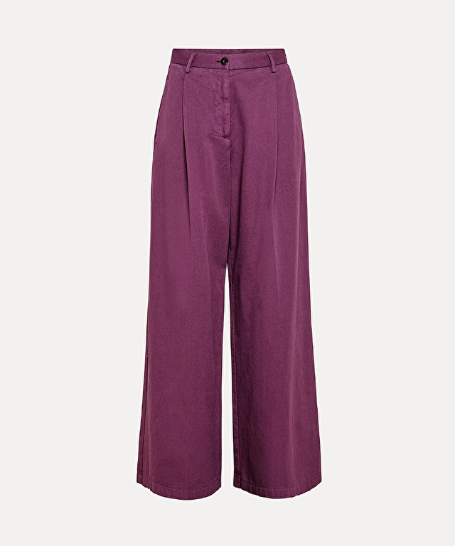 loose trousers in brushed cotton twill