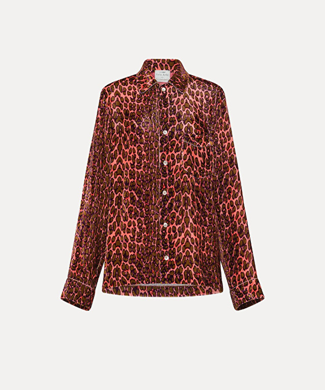 camicia in velluto con stampa “the twilight leopard”