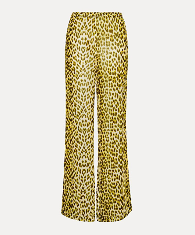 velvet trousers with “the twilight leopard” print