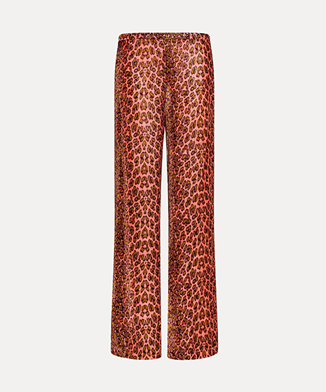 velvet trousers with “the twilight leopard” print