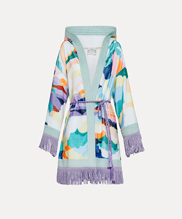 kaftan in "up above in the sky" terry towelling