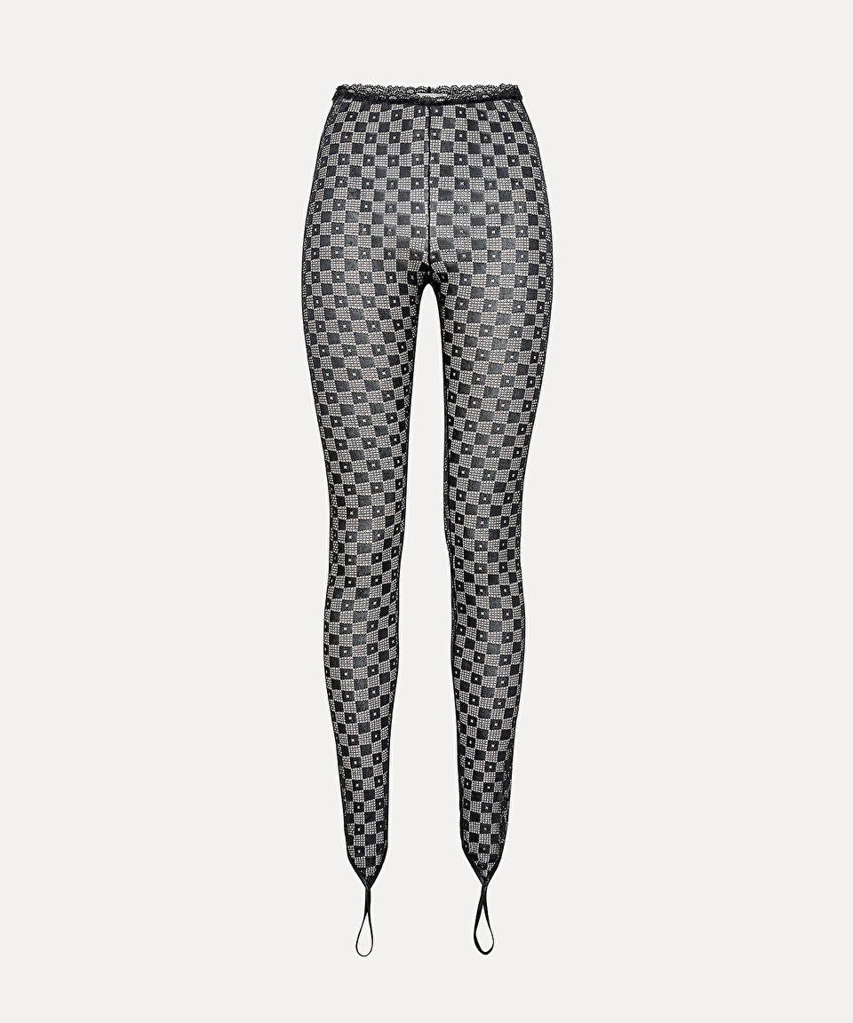 leggings in chequered lace