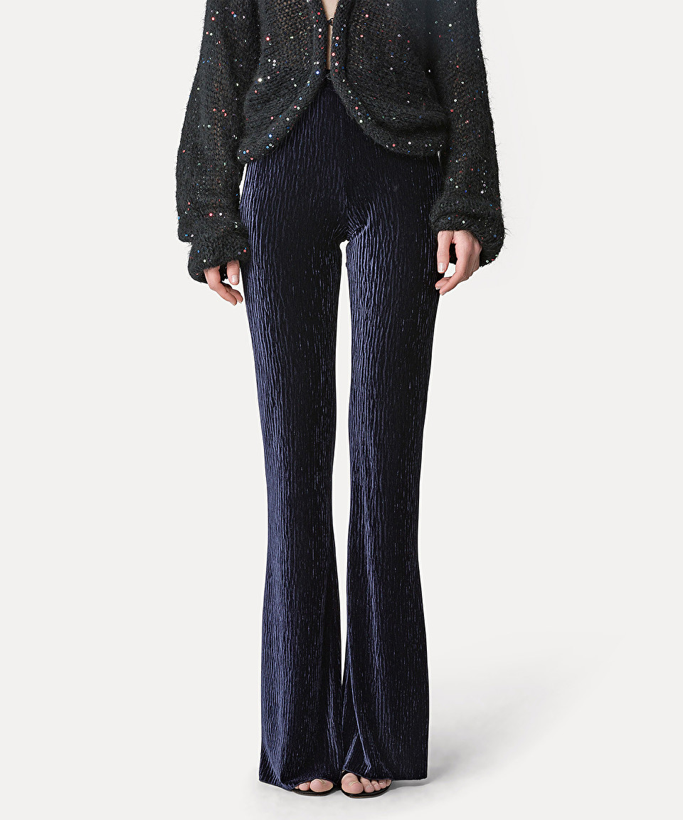 Tall Black Velvet Trouser With Diamante Buckle | PrettyLittleThing