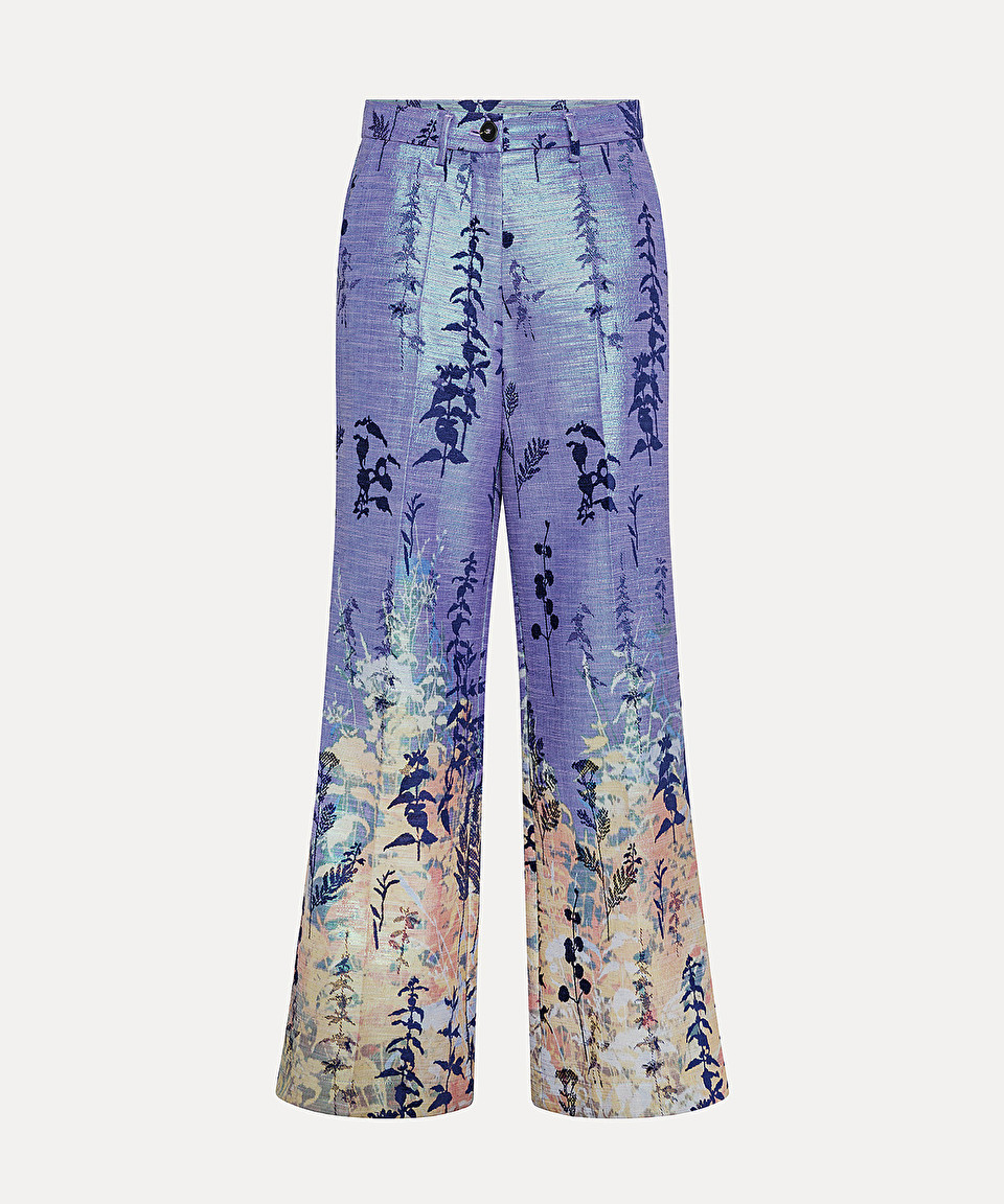 Y's Floral Jacquard Pants (Trousers) Sky blue 2 | PLAYFUL