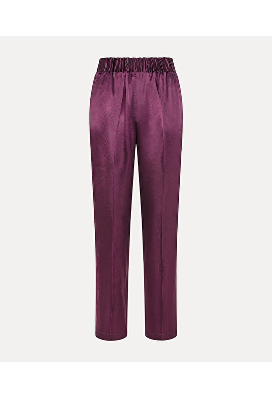 Purple Satin Trouser Pant Suit | Resham, Zari, and Stone Work