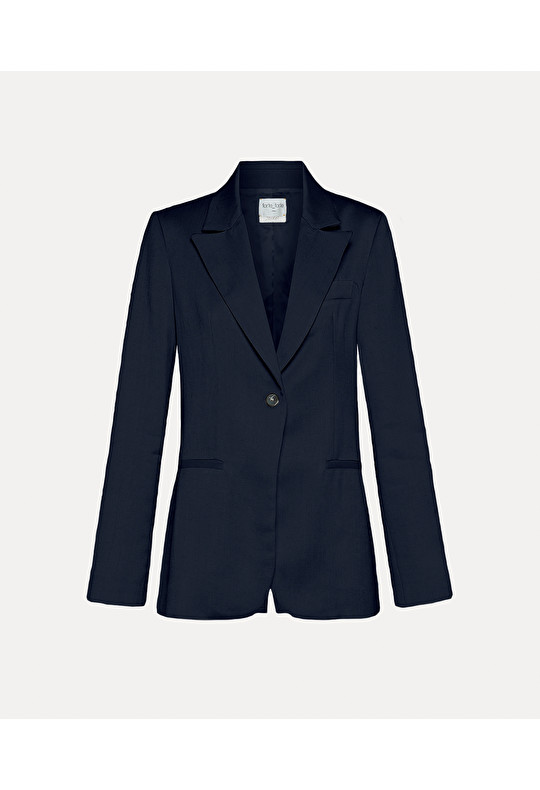tailored jacket in a slub wool and viscose fabric | forte_forte