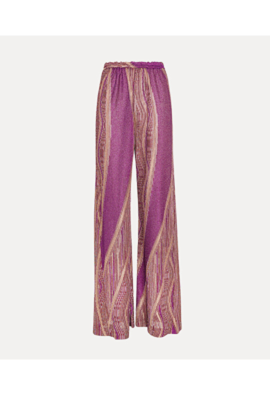 flared trousers in lurex–shot jacquard jersey | forte_forte